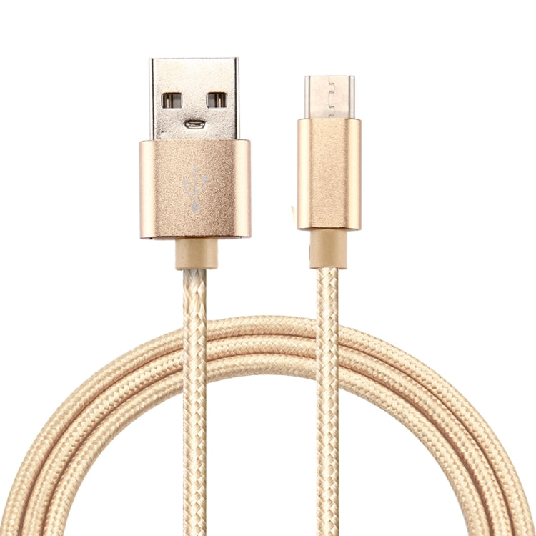 Knit Texture USB to USB-C / Type-C Data Sync Charging Cable, Cable Length: 2m, 3A Output(Gold) - USB-C & Type-C Cable by PMC TechLife | Online Shopping South Africa | PMC TechLife | Buy Now Pay Later Mobicred