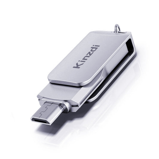 Kinzdi 16GB USB + Type-C Interface Metal Twister Flash Disk V8 (Silver) - USB Flash Drives by Kinzdi | Online Shopping South Africa | PMC Jewellery | Buy Now Pay Later Mobicred