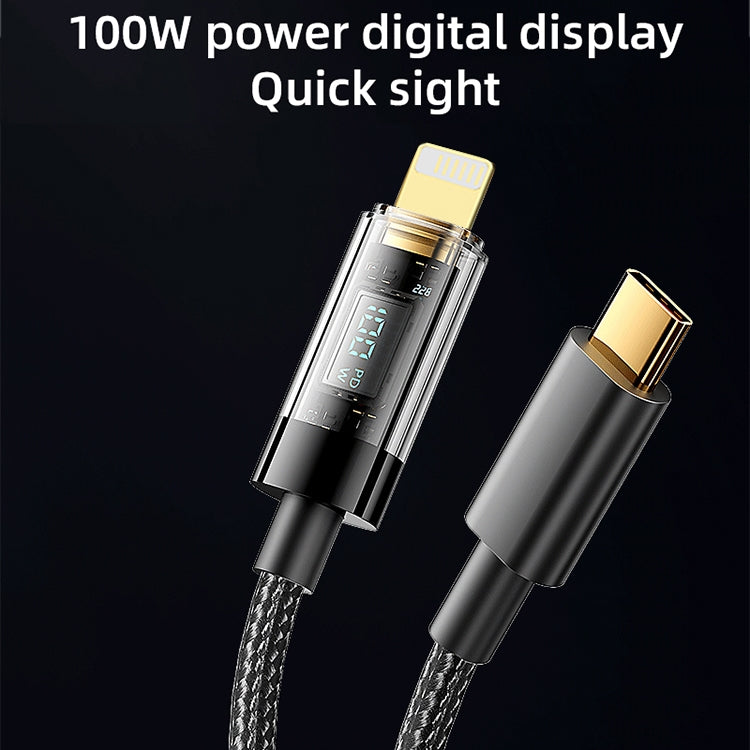 Mutural Li-CC006 1.2m 100W Transparent Digital Display USB-C / Type-C to Type-C Charging Data Cable - USB-C & Type-C Cable by Mutural | Online Shopping South Africa | PMC TechLife | Buy Now Pay Later Mobicred