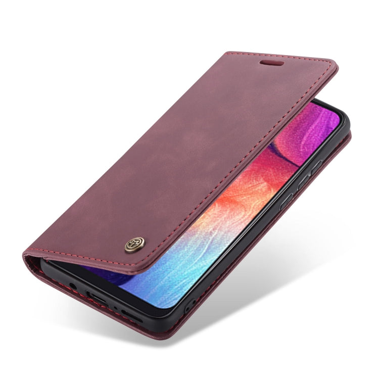 CaseMe-013 Multifunctional Retro Frosted Horizontal Flip Leather Case for Galaxy A30S / A50S / A50, with Card Slot & Holder & Zipper Wallet & Photo Frame(Wine Red) - Galaxy Phone Cases by CaseMe | Online Shopping South Africa | PMC Jewellery | Buy Now Pay Later Mobicred