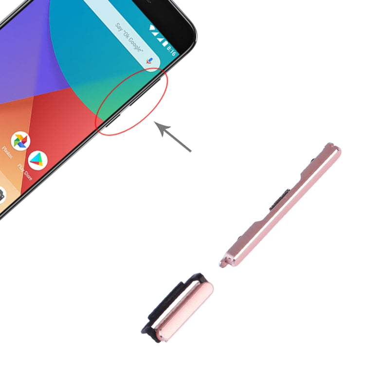 Power Button and Volume Control Button for Xiaomi Mi 5X / A1(Pink) - Home key & Side Key by PMc TechLife | Online Shopping South Africa | PMc TechLife | Buy Now Pay Later Mobicred