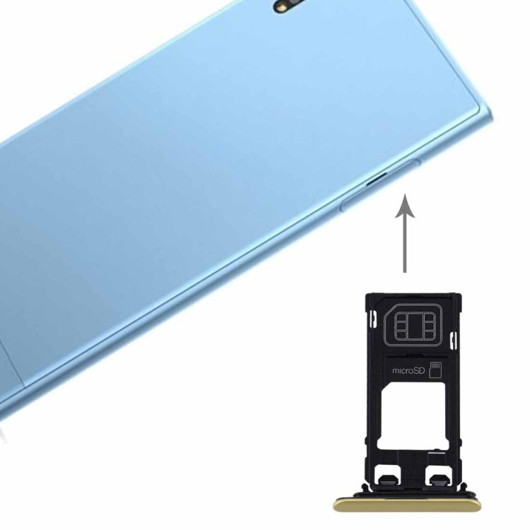 for Sony Xperia XZs (Single SIM Version) SIM & Micro SD Card Tray(Gold) - Card Tray by PMc TechLife | Online Shopping South Africa | PMc TechLife | Buy Now Pay Later Mobicred
