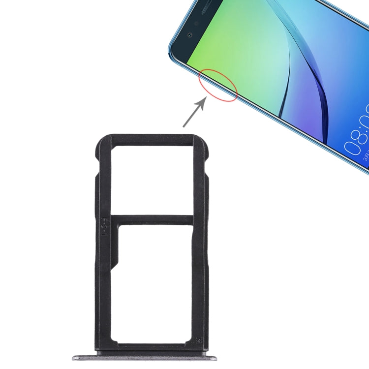 SIM Card Tray + SIM Card Tray / Micro SD Card Tray for Huawei Nova Lite (Grey) - Card Socket by PMc TechLife | Online Shopping South Africa | PMc TechLife | Buy Now Pay Later Mobicred