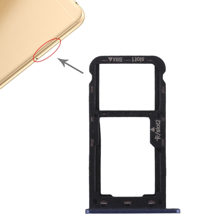 SIM Card Tray + SIM Card Tray / Micro SD Card for Huawei Enjoy 7 (Blue) - Card Socket by PMc TechLife | Online Shopping South Africa | PMc TechLife | Buy Now Pay Later Mobicred