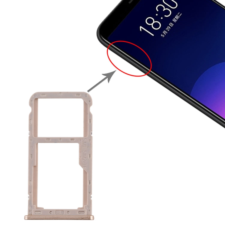 For Meizu M6T SIM Card Tray + SIM / Micro SD Card Tray (Gold) - free shipping - PMc TechLife - Order now!