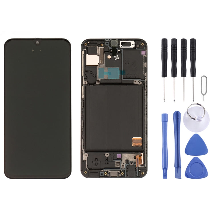 Original Super AMOLED LCD Screen with Frame for Galaxy A40 SM-A405F with Digitizer Full Assembly (Black) - free shipping - PMc TechLife - Order now!