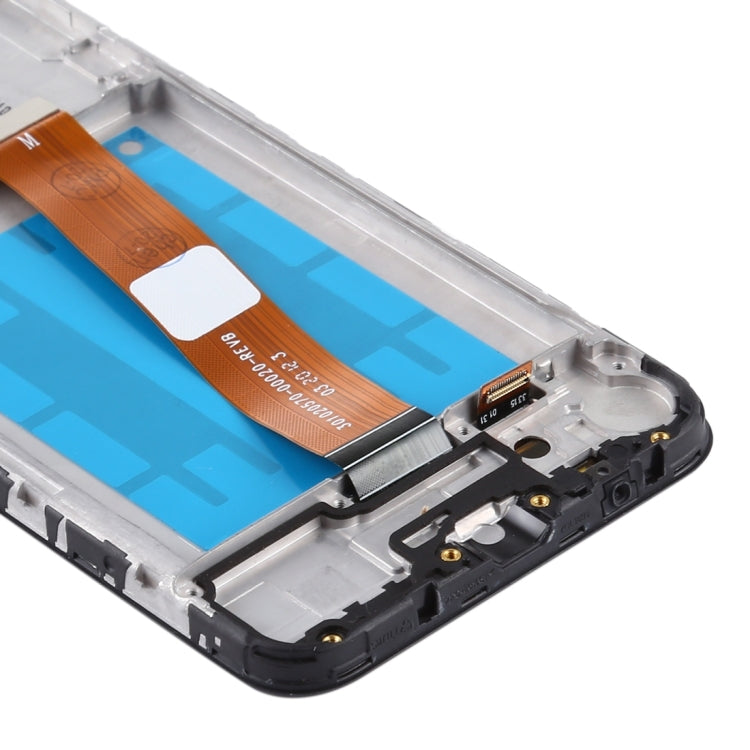 For Samsung Galaxy A01 SM-A015F OEM LCD Screen Digitizer Full Assembly with Frame, Flex Cable Narrow (Black) - free shipping - PMc TechLife - Order now!