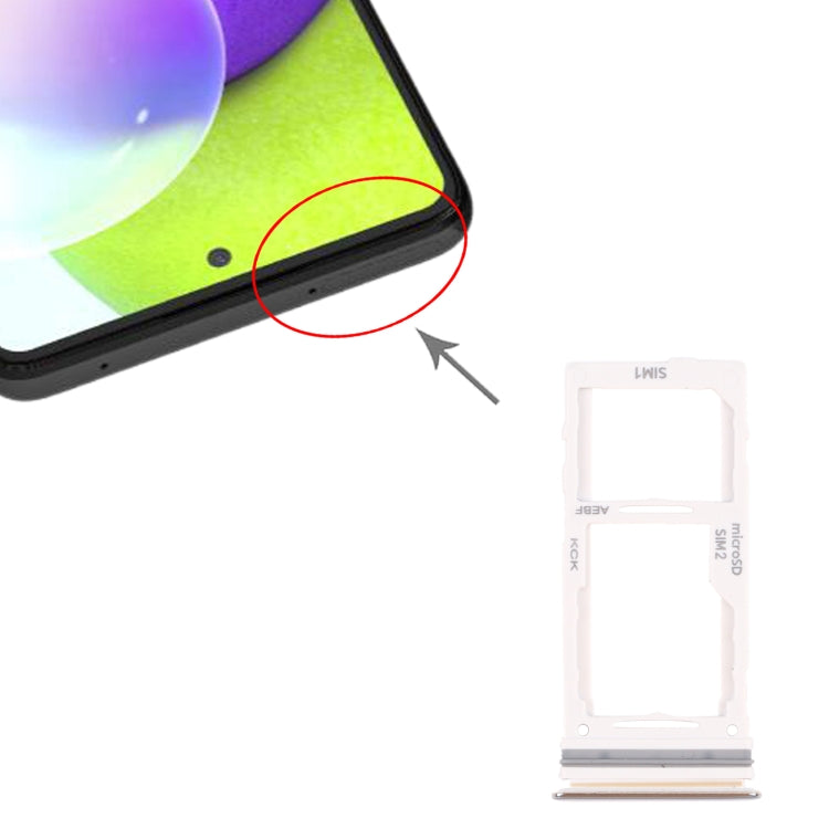 For Samsung Galaxy A52 SM-A525 SIM Card Tray + SIM Card Tray / Micro SD Card Tray (Silver) - free shipping - PMc TechLife - Order now!