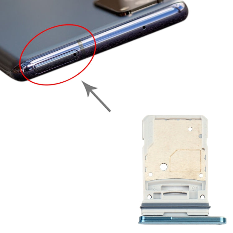 For Samsung Galaxy S20 FE 5G SM-G781B SIM Card Tray + Micro SD Card Tray (Blue) - free shipping - PMc TechLife - Order now!