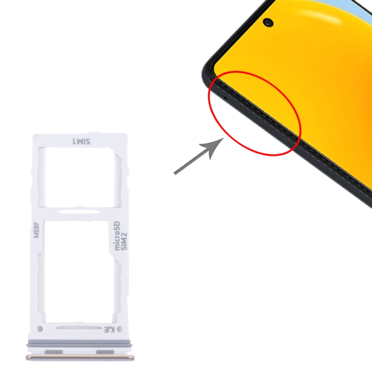For Samsung Galaxy M52 5G SM-M526B Original SIM Card Tray + SIM Card Tray / Micro SD card tray (White) - Card Socket by PMC Jewellery | Online Shopping South Africa | PMC Jewellery | Buy Now Pay Later Mobicred