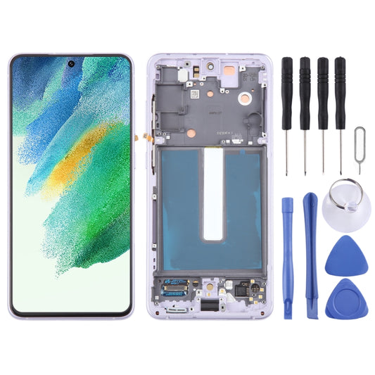 For Samsung Galaxy S21 FE 5G SM-G990B Original LCD Screen Digitizer Full Assembly with Frame (Purple) - LCD Screen by PMC Jewellery | Online Shopping South Africa | PMC Jewellery | Buy Now Pay Later Mobicred