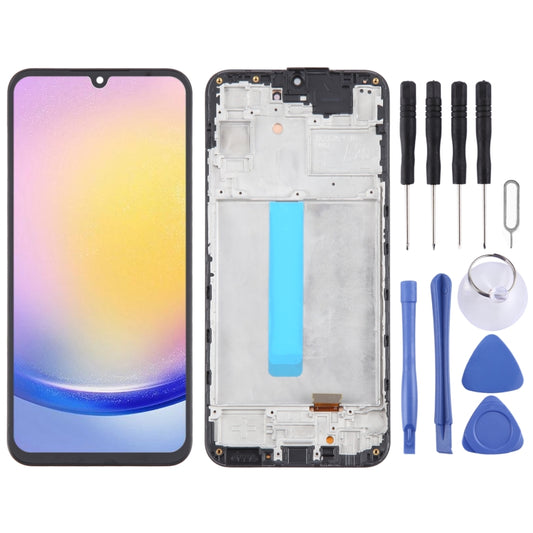 For Samsung Galaxy A25 SM-A256B 6.43 inch OLED LCD Screen Digitizer Full Assembly with Frame (Black) - LCD Screen by PMC Jewellery | Online Shopping South Africa | PMC Jewellery | Buy Now Pay Later Mobicred