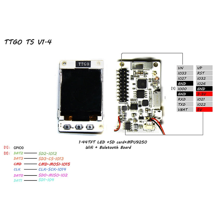 TTGO TS V1.4 ESP32 1.8 inch TFT  SD Card MPU9250 WiFi Bluetooth Module - Module by TTGO | Online Shopping South Africa | PMC Jewellery | Buy Now Pay Later Mobicred