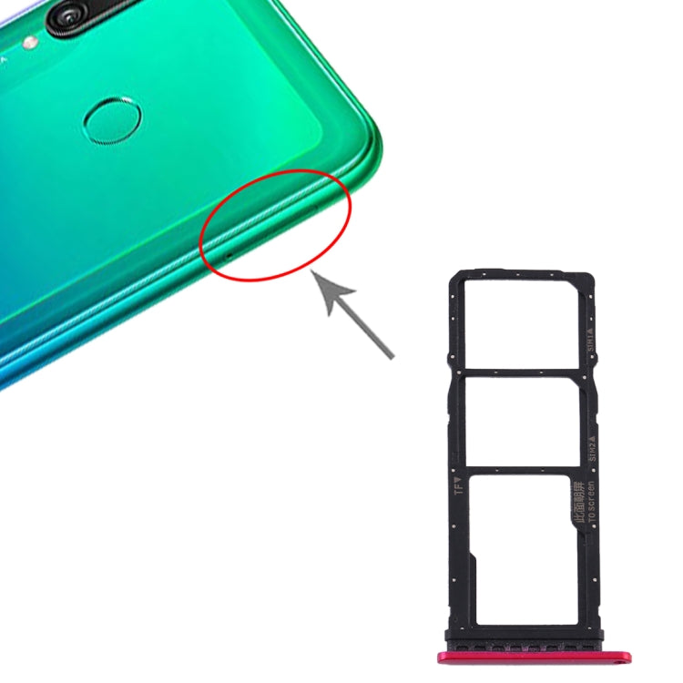 SIM Card Tray + SIM Card Tray + Micro SD Card Tray for Huawei Y7p (Rose Red) - Card Socket by PMc TechLife | Online Shopping South Africa | PMc TechLife | Buy Now Pay Later Mobicred