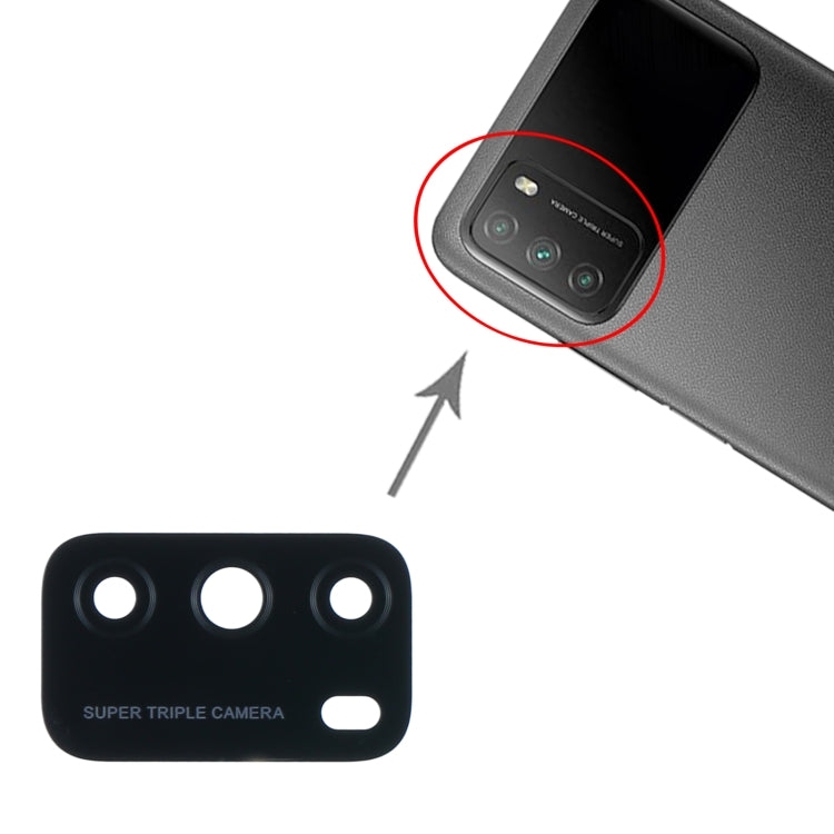10 PCS Back Camera Lens for Xiaomi Poco M3 M2010J19CG M2010J19CI - Camera by PMC TechLife | Online Shopping South Africa | PMC TechLife