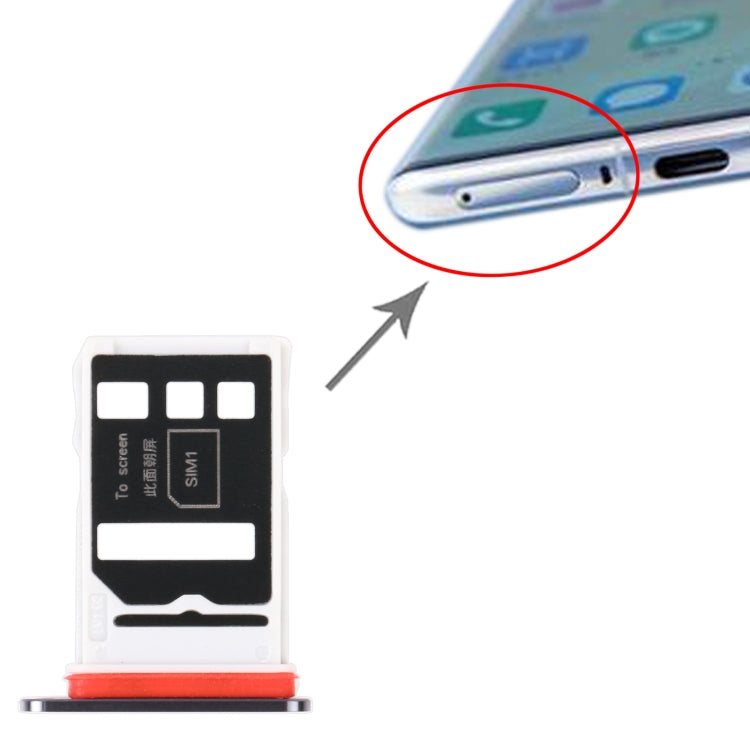 SIM Card Tray + SIM Card Tray for Huawei Nova 8 Pro 5G (Black) - free shipping - PMc TechLife - Order now!