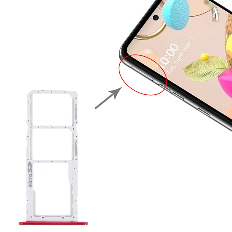 SIM Card Tray + SIM Card Tray + Micro SD Card Tray for LG K42 / K52 (Brazil) LMK420 LMK420H LMK420E LMK420Y(Red) - For LG by PMC Jewellery | Online Shopping South Africa | PMC Jewellery | Buy Now Pay Later Mobicred