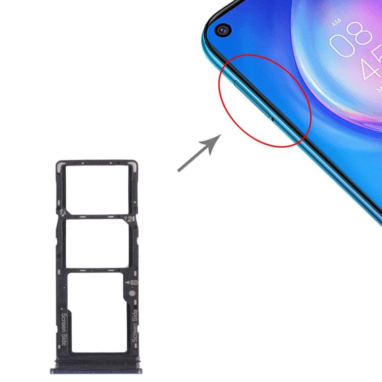 For Tecno Spark 5 Pro KD7 SIM Card Tray + SIM Card Tray + Micro SD Card Tray (Blue) - Card Tray by PMc TechLife | Online Shopping South Africa | PMc TechLife | Buy Now Pay Later Mobicred