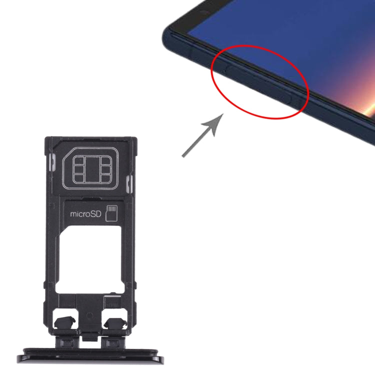 SIM Card Tray + Micro SD Card Tray for Sony Xperia 5 (Black) - Card Tray by PMC TechLife | Online Shopping South Africa | PMC TechLife | Buy Now Pay Later Mobicred