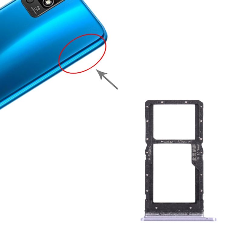 SIM Card Tray + SIM Card Tray / Micro SD Card Tray for Honor play 5T (Purple) - Card Socket by PMc TechLife | Online Shopping South Africa | PMc TechLife | Buy Now Pay Later Mobicred