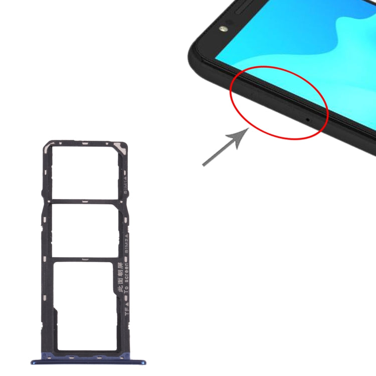 SIM Card Tray + SIM Card Tray + Micro SD Card Tray for Huawei Enjoy 8e (Blue) - Card Socket by PMc TechLife | Online Shopping South Africa | PMc TechLife | Buy Now Pay Later Mobicred