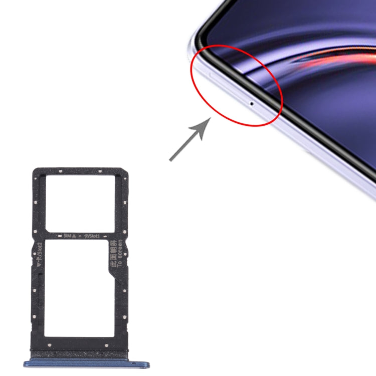 SIM Card Tray + SIM Card Tray / Micro SD Card Tray for Huawei Maimang 10 SE (Blue) - Card Socket by PMc TechLife | Online Shopping South Africa | PMc TechLife | Buy Now Pay Later Mobicred