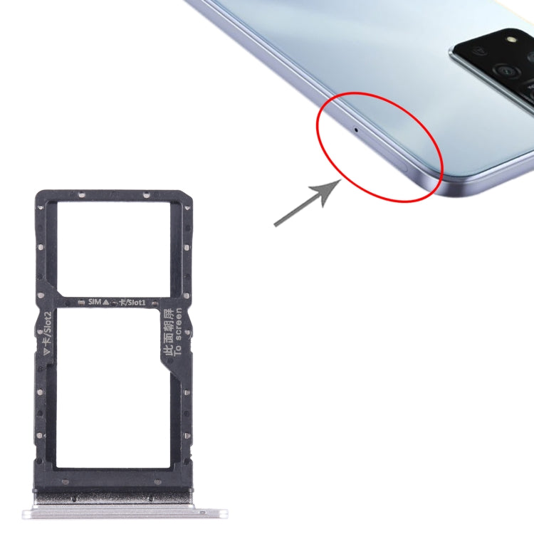 For Honor Play 20A SIM + SIM / Micro SD Card Tray (Silver) - free shipping - PMc TechLife - Order now!
