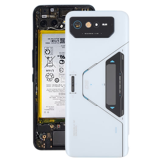 For Asus ROG Phone 6 Pro AI2201-D Glass Battery Back Cover with NFC/LCD(White) - Back Cover by PMC Jewellery | Online Shopping South Africa | PMC Jewellery | Buy Now Pay Later Mobicred