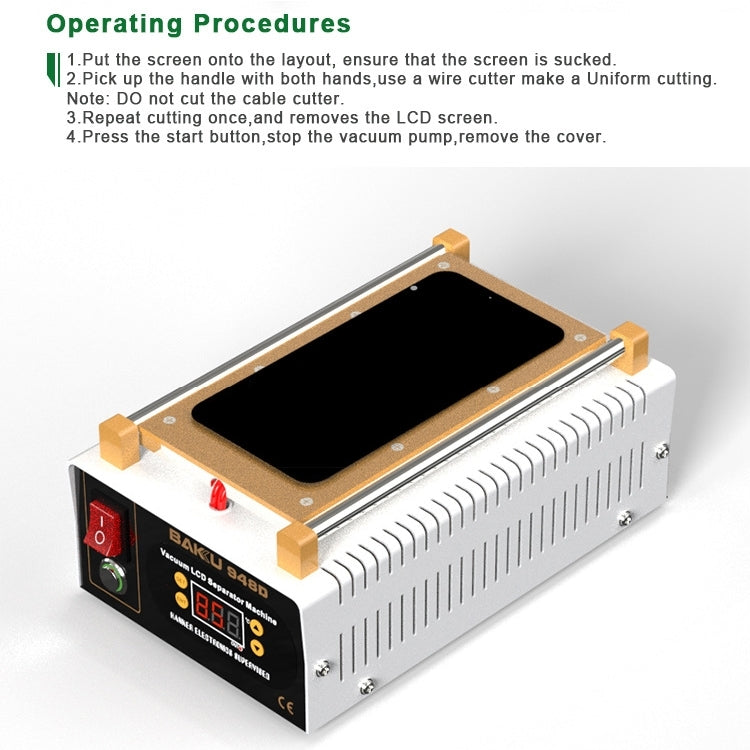 BAKU BK-948D 500W Vacuum Anti-static LCD Touch Panel Separator Machine, AC 110V US Plug - free shipping - PMC TechLife - Order now!
