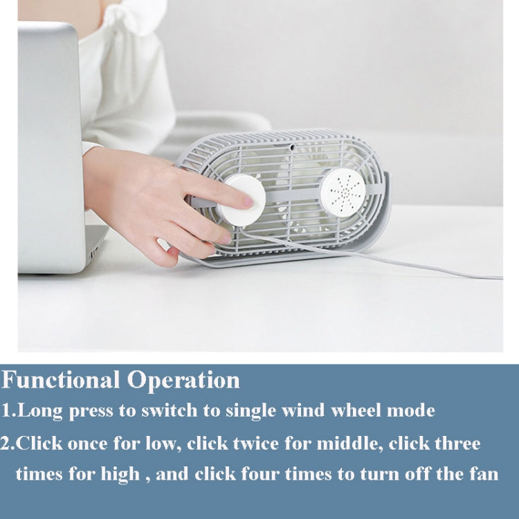 Small Bean Desktop Desktop Double Leaf Usb Mini Fan(Green) - free shipping - PMC TechLife - Order now!