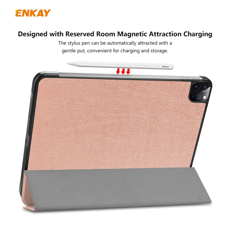 For iPad Pro 11 2022 / 2020 / 2021 ENKAY ENK-8001 Denim Pattern Horizontal Flip Leather Smart Tablet Case with Holder(Pink) - free shipping - PMc TechLife - Order now!