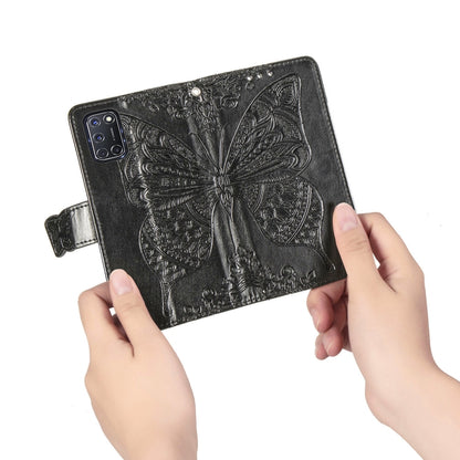 For OPPO A52/A72/A92 Butterfly Love Flower Embossed Horizontal Flip Leather Case with Bracket / Card Slot / Wallet / Lanyard(Black) - OPPO Cases by PMC Jewellery | Online Shopping South Africa | PMC Jewellery | Buy Now Pay Later Mobicred