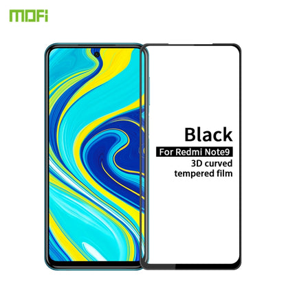 For Xiaomi Redmi Note 9 MOFI 9H 3D Explosion-proof Curved Screen Tempered Glass Film(Black) -  by MOFI | Online Shopping South Africa | PMC Jewellery