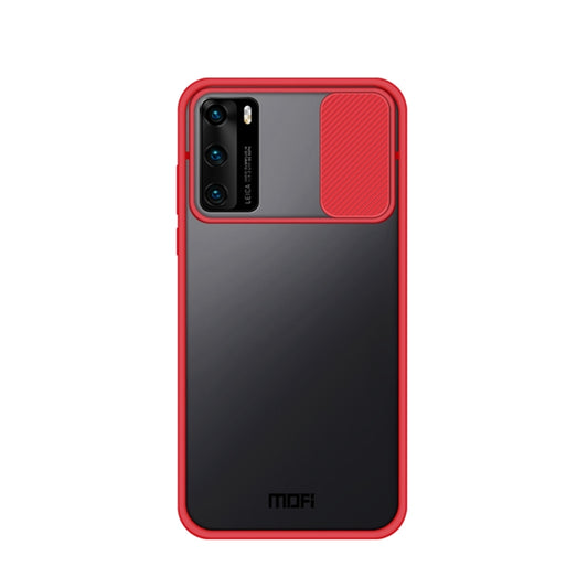 For Huawei P40 MOFI Xing Dun Series PC + TPU Anti-peep Waterproof And Anti-drop All-inclusive Protective Shell, Translucent Frosted(Red) - Huawei Cases by MOFI | Online Shopping South Africa | PMC Jewellery