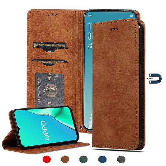 For OPPO Reno 2Z & Reno 2F Retro Skin Feel Business Magnetic Horizontal Flip Leather Case(Brown) - OPPO Cases by PMC Jewellery | Online Shopping South Africa | PMC Jewellery | Buy Now Pay Later Mobicred