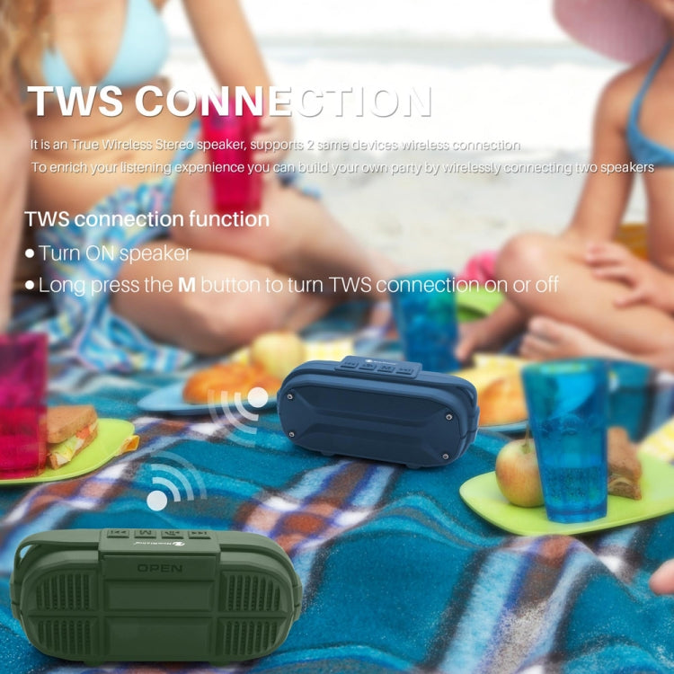 NewRixing NR-3023 Portable Stereo Wireless Bluetooth Speaker, Built-in Microphone, Support TF Card / FM(Blue) - Desktop Speaker by NewRixing | Online Shopping South Africa | PMC Jewellery | Buy Now Pay Later Mobicred