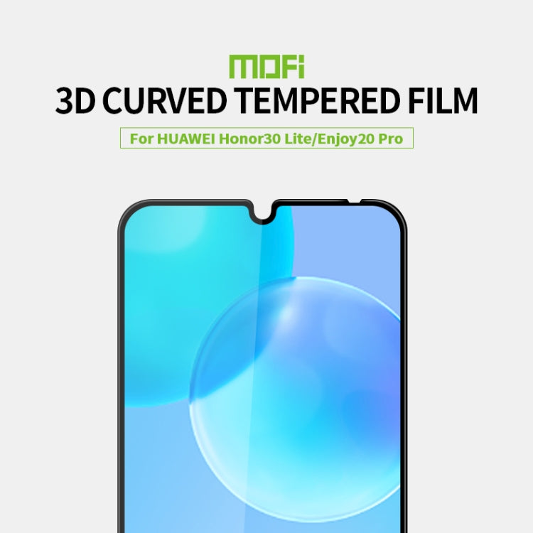 For Huawei Enjoy20 Pro/Honor30 Lite MOFI 9H 3D Explosion-proof Curved Screen Tempered Glass Film(Black) - Huawei Tempered Glass by MOFI | Online Shopping South Africa | PMC Jewellery