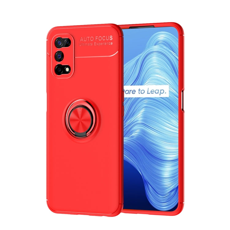 For OPPO Realme 7 Pro  Metal Ring Holder 360 Degree Rotating TPU Case(Red+Red) - Realme Cases by PMC Jewellery | Online Shopping South Africa | PMC Jewellery | Buy Now Pay Later Mobicred