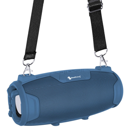 NewRixing NR3026M TWS Outdoor Portable K-song Bluetooth Speaker with Shoulder Strap & Microphone, Support TF Card / FM(Blue) - Desktop Speaker by NewRixing | Online Shopping South Africa | PMC Jewellery | Buy Now Pay Later Mobicred