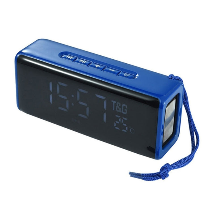 T&G TG174 TWS Mmirror Bluetooth Speaker, Support Alarm Clock / Time & Temperature Display / Micro SD Card / FM / MP3(Blue) - Desktop Speaker by T&G | Online Shopping South Africa | PMC Jewellery | Buy Now Pay Later Mobicred