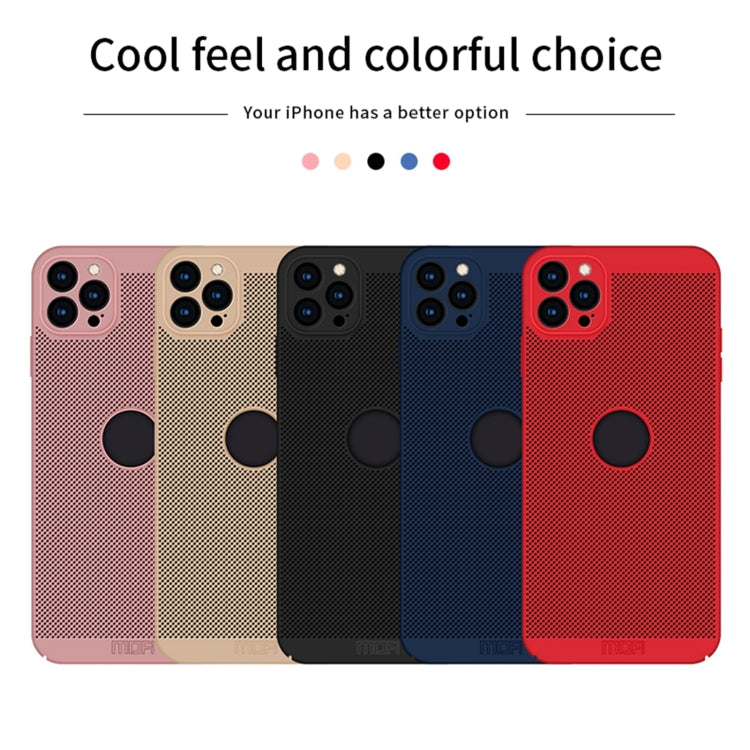 For iPhone 12 Pro Max MOFi Honeycomb Texture Breathable PC Shockproof Protective Back Cover Case(Rose Gold) - iPhone 12 Pro Max Cases by MOFI | Online Shopping South Africa | PMC TechLife | Buy Now Pay Later Mobicred