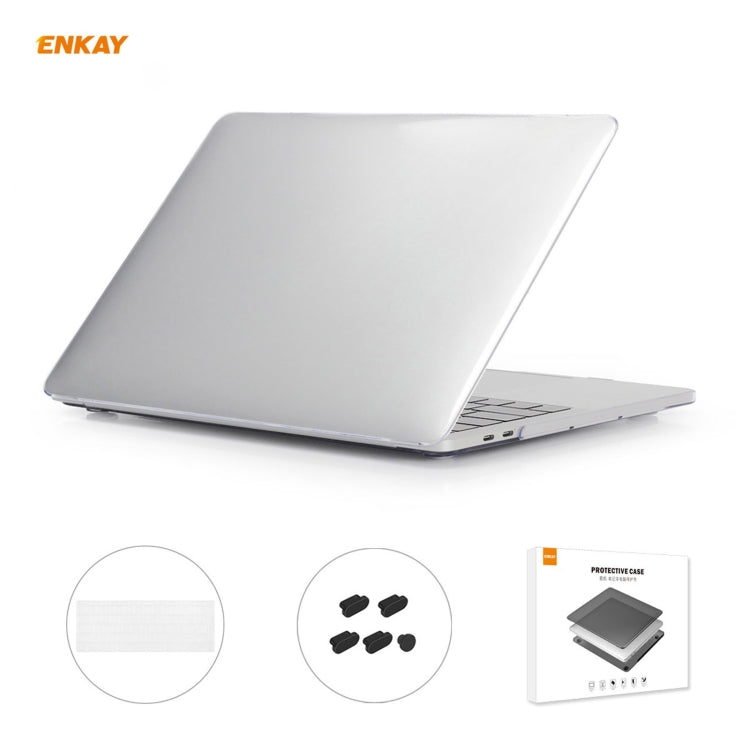 ENKAY 3 in 1 Crystal Laptop Protective Case + EU Version TPU Keyboard Film + Anti-dust Plugs Set for MacBook Pro 13.3 inch A1706 / A1989 / A2159 (with Touch Bar)(Transparent) - MacBook Pro Cases by ENKAY | Online Shopping South Africa | PMC Jewellery | Buy Now Pay Later Mobicred