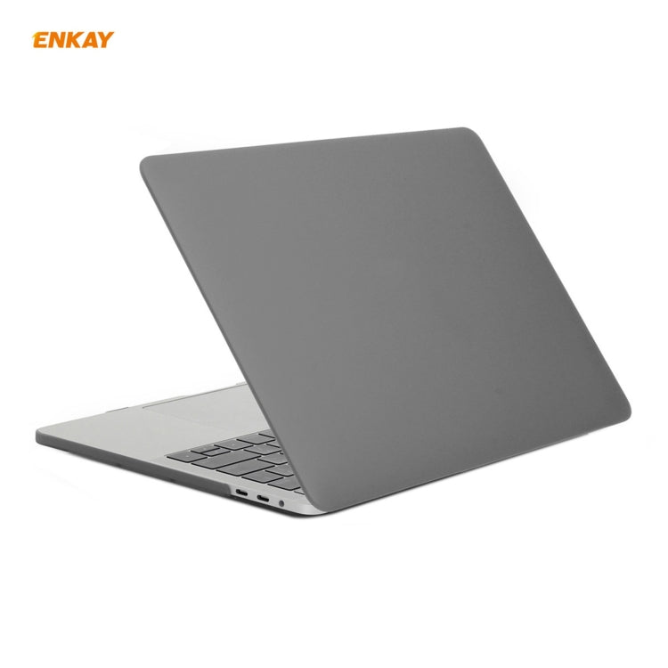 ENKAY 3 in 1 Matte Laptop Protective Case + EU Version TPU Keyboard Film + Anti-dust Plugs Set for MacBook Pro 13.3 inch A1706 / A1989 / A2159 (with Touch Bar)(Grey) - MacBook Pro Cases by ENKAY | Online Shopping South Africa | PMC Jewellery | Buy Now Pay Later Mobicred