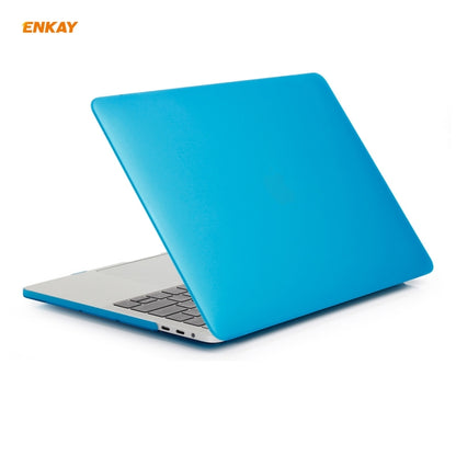 ENKAY 3 in 1 Matte Laptop Protective Case + EU Version TPU Keyboard Film + Anti-dust Plugs Set for MacBook Pro 13.3 inch A1706 / A1989 / A2159 (with Touch Bar)(Light Blue) - MacBook Pro Cases by ENKAY | Online Shopping South Africa | PMC Jewellery | Buy Now Pay Later Mobicred