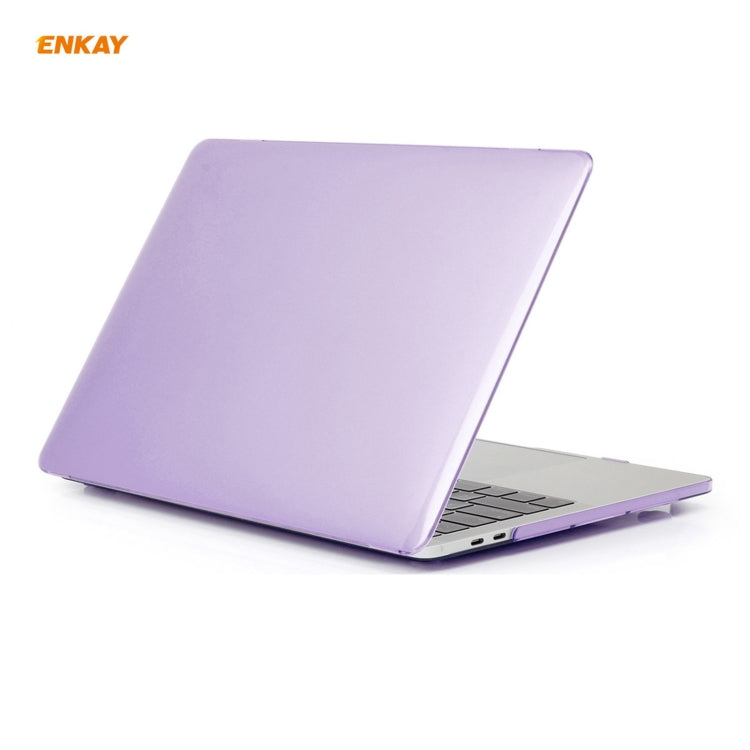 ENKAY 3 in 1 Crystal Laptop Protective Case + EU Version TPU Keyboard Film + Anti-dust Plugs Set for MacBook Pro 13.3 inch A1708 (without Touch Bar)(Purple) - MacBook Pro Cases by ENKAY | Online Shopping South Africa | PMC Jewellery | Buy Now Pay Later Mobicred