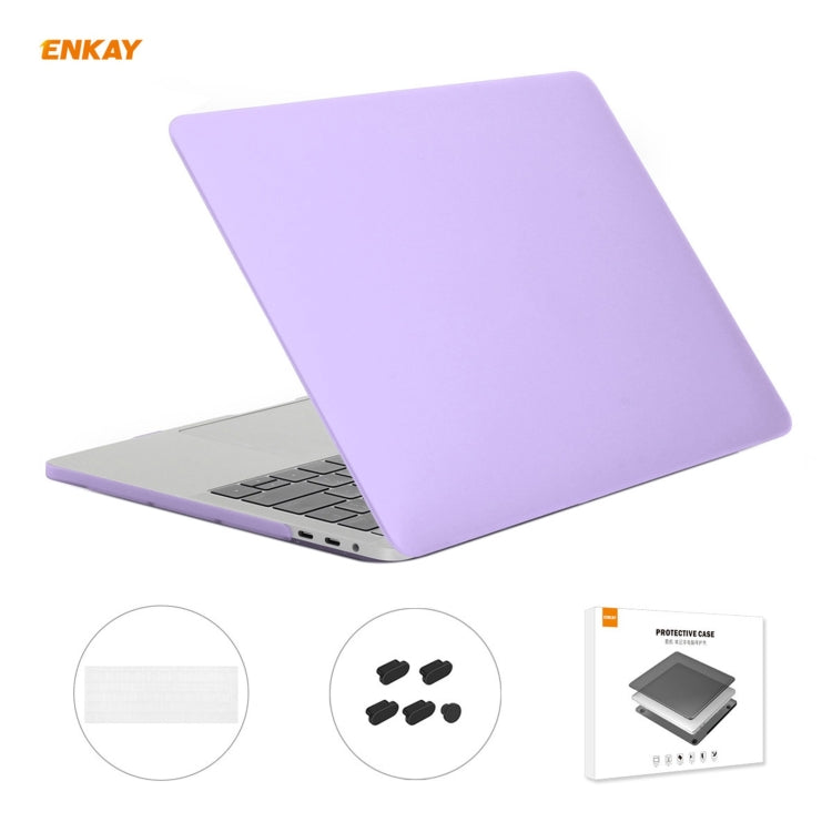 ENKAY 3 in 1 Matte Laptop Protective Case + EU Version TPU Keyboard Film + Anti-dust Plugs Set for MacBook Pro 13.3 inch A1708 (without Touch Bar)(Purple) - MacBook Pro Cases by ENKAY | Online Shopping South Africa | PMC Jewellery | Buy Now Pay Later Mobicred