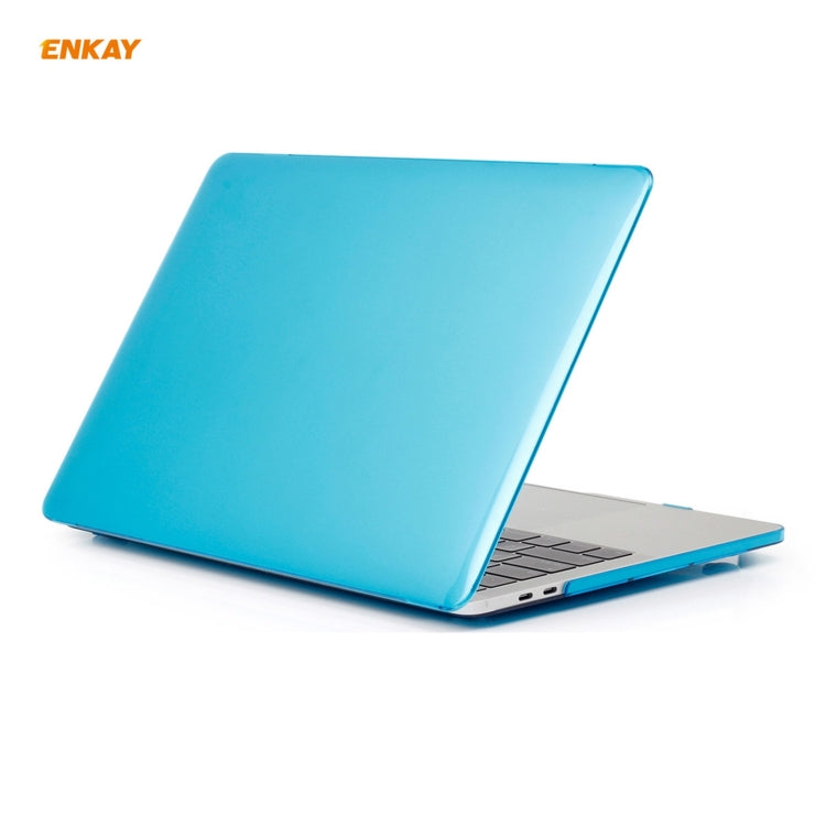 ENKAY 3 in 1  Crystal Laptop Protective Case + EU Version TPU Keyboard Film + Anti-dust Plugs Set for MacBook Pro 15.4 inch A1707 & A1990 (with Touch Bar)(Light Blue) - MacBook Pro Cases by ENKAY | Online Shopping South Africa | PMC Jewellery | Buy Now Pay Later Mobicred