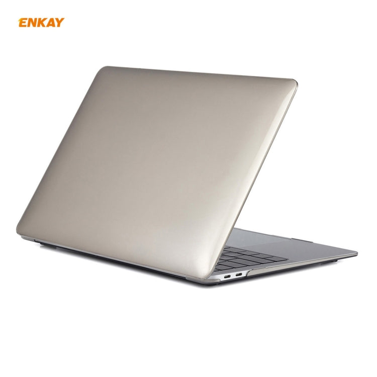 ENKAY 3 in 1 Crystal Laptop Protective Case + US Version TPU Keyboard Film + Anti-dust Plugs Set for MacBook Air 13.3 inch A1932 (2018)(Grey) - MacBook Air Cases by WIWU | Online Shopping South Africa | PMC Jewellery | Buy Now Pay Later Mobicred