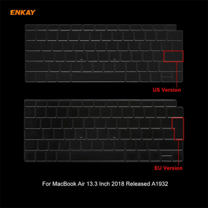 ENKAY 3 in 1 Matte Laptop Protective Case + US Version TPU Keyboard Film + Anti-dust Plugs Set for MacBook Air 13.3 inch A1932 (2018)(Green) - MacBook Air Cases by ENKAY | Online Shopping South Africa | PMC Jewellery | Buy Now Pay Later Mobicred