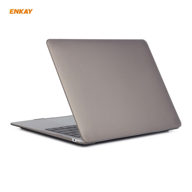 ENKAY 3 in 1 Matte Laptop Protective Case + EU Version TPU Keyboard Film + Anti-dust Plugs Set for MacBook Air 13.3 inch A2179 & A2337 (2020)(Grey) - MacBook Pro Cases by ENKAY | Online Shopping South Africa | PMC Jewellery | Buy Now Pay Later Mobicred